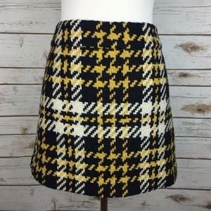 NWT J.Crew Houndstooth Plaid Wool Mini Skirt